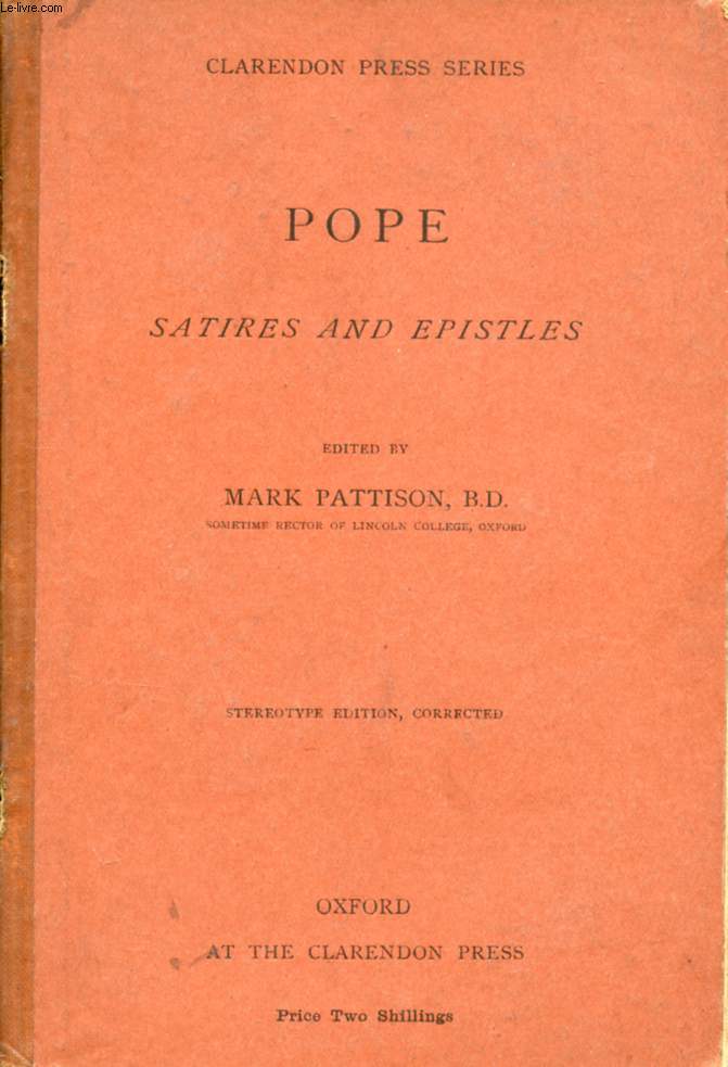 POPE, SATIRES AND EPISTLES