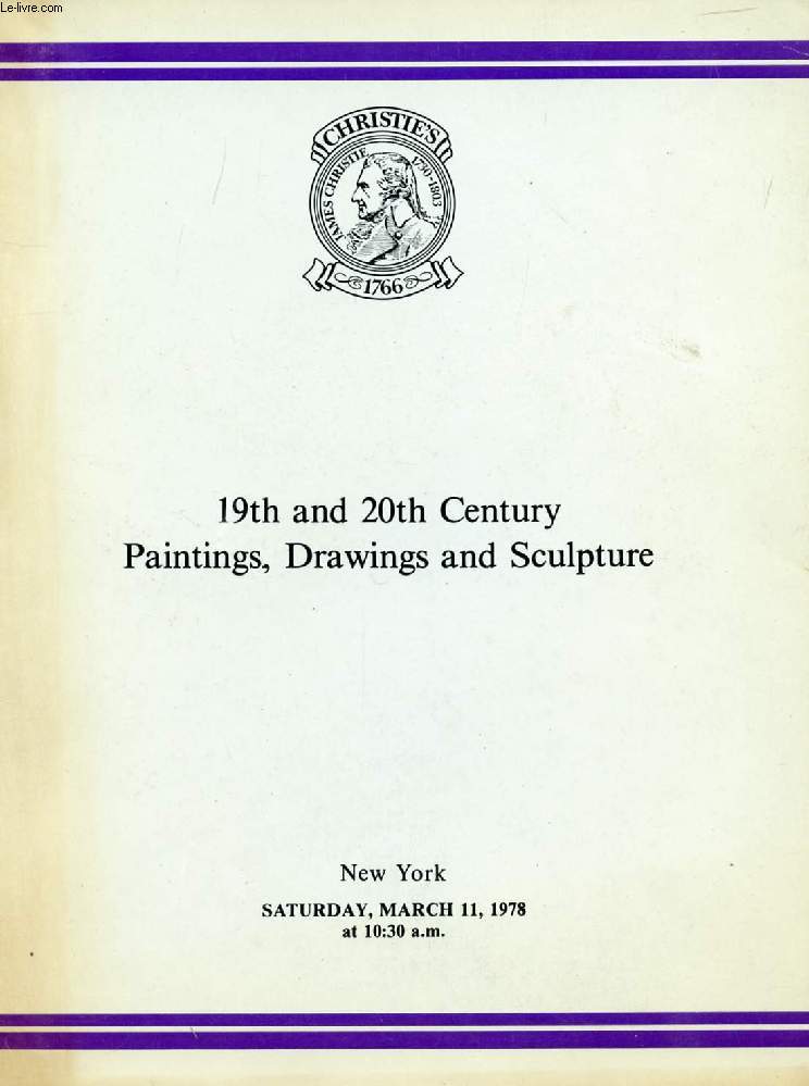 19th AND 20th CENTURY PAINTINGS, DRAWINGS AND SCULPTURE (CATALOGUE)