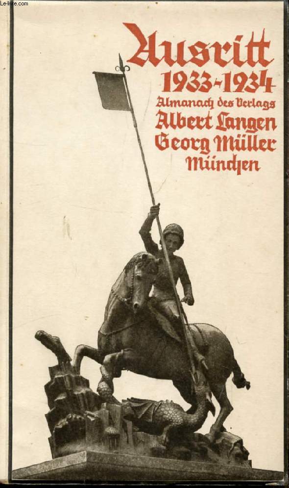 AUSRITT 1933-1934, ALMANACH DES VERLAGES ALBERT LANGEN - GEORH MLLER