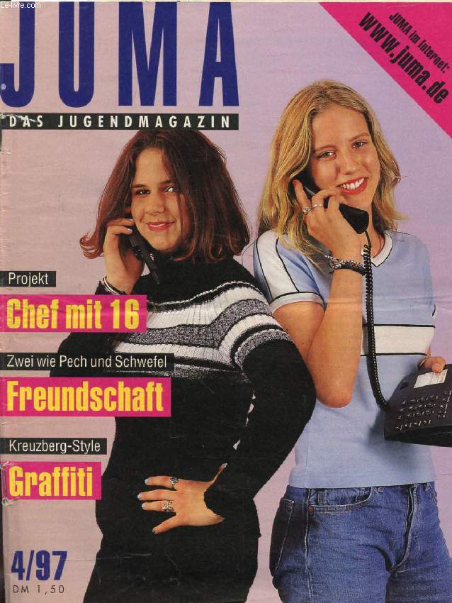 JUMA, DAS JUGENDMAGAZIN, 4/1997 (Inhalt: Projekt, Chef mit 16. Zwei wie Pech und Schwefel, Freundschaft. Kreuzberg-Style, Graffiti...)