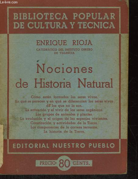 NOCIONES DE HISTORIA NATURAL