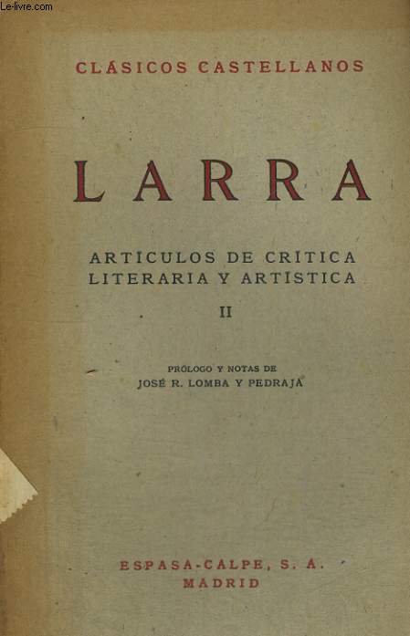 ARTICULOS DE CRITICA LITERARIA Y ARTISTICA, II
