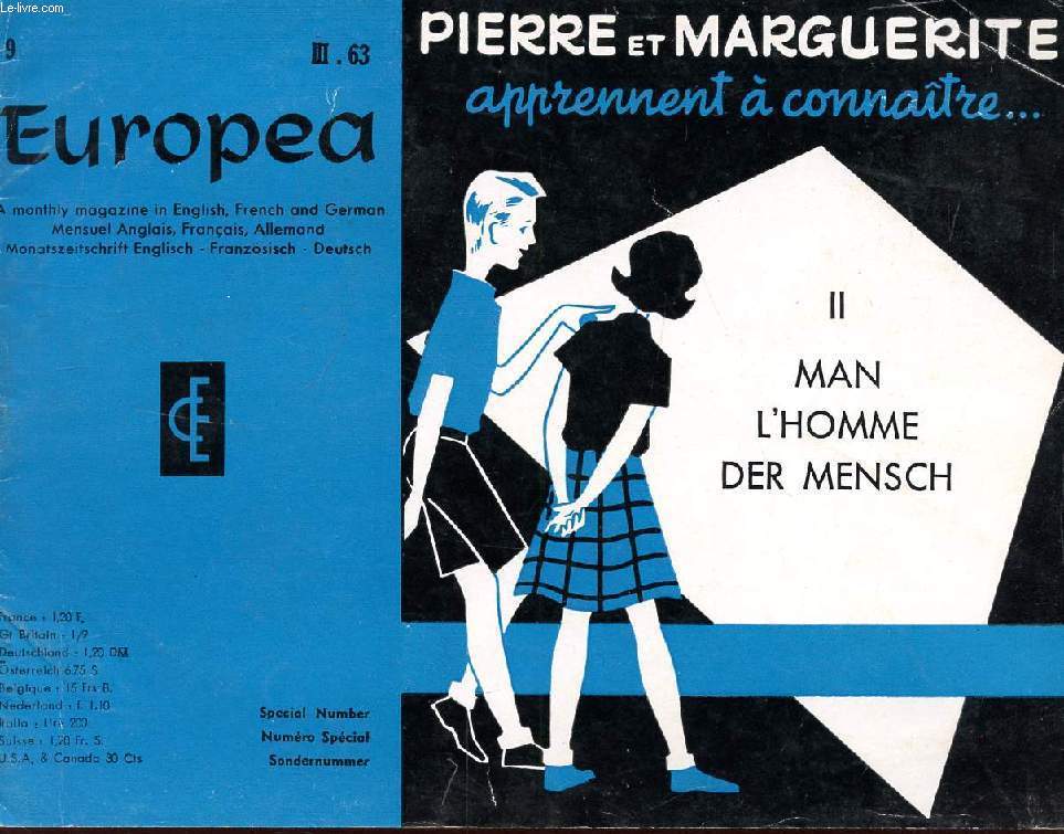 EUROPEA, 9, III/63, PIERRE ET MARGUERITE APPRENNENT A CONNAITRE, II, L'HOMME (Contents: Man. The Family. The Human Body. The Head. Clothing. Jewelry. Crockery...)
