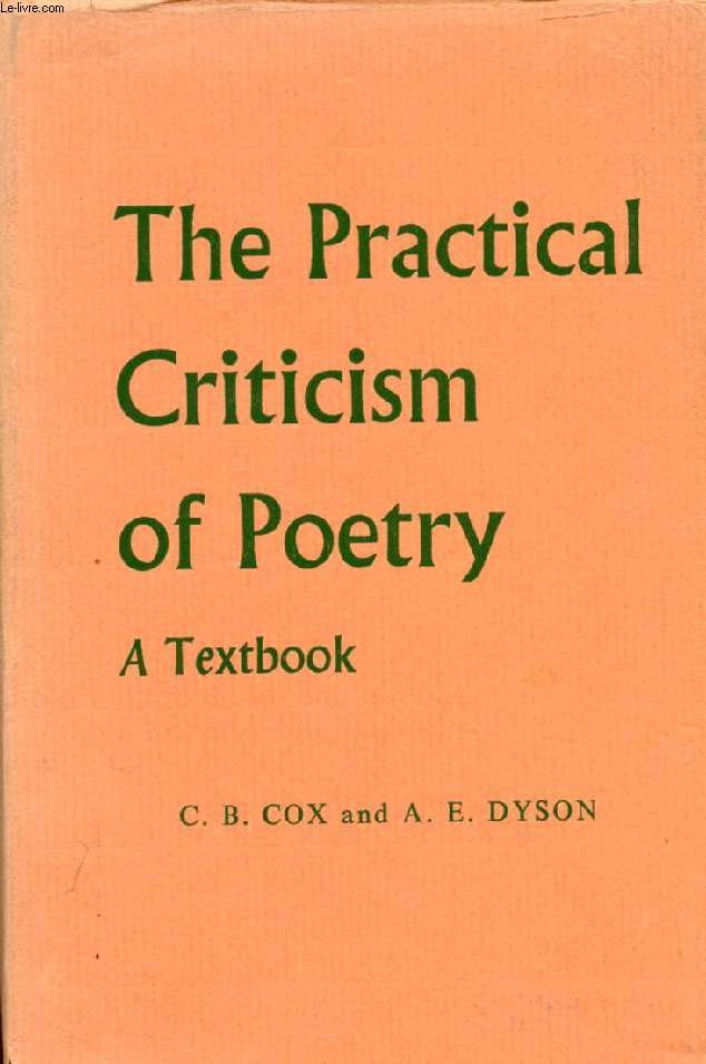 THE PRACTICAL CRITICISM OF POETRY, A TEXTBOOK