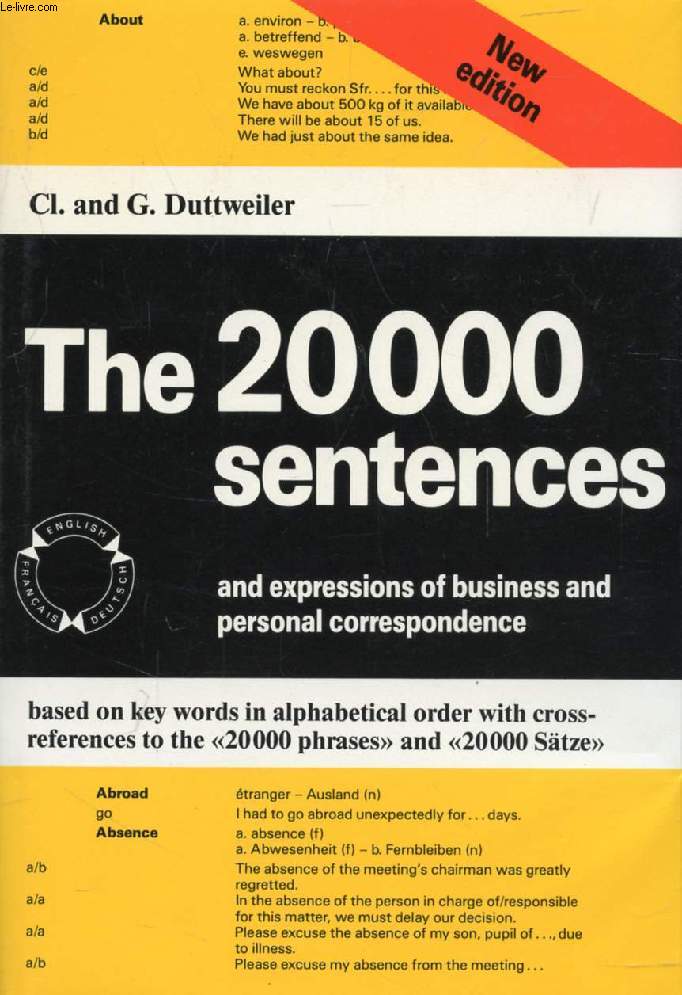 THE 20 000 SENTENCES AND EXPRESSIONS OF BUSINESS AND PERSONAL CORRESPONDENCE