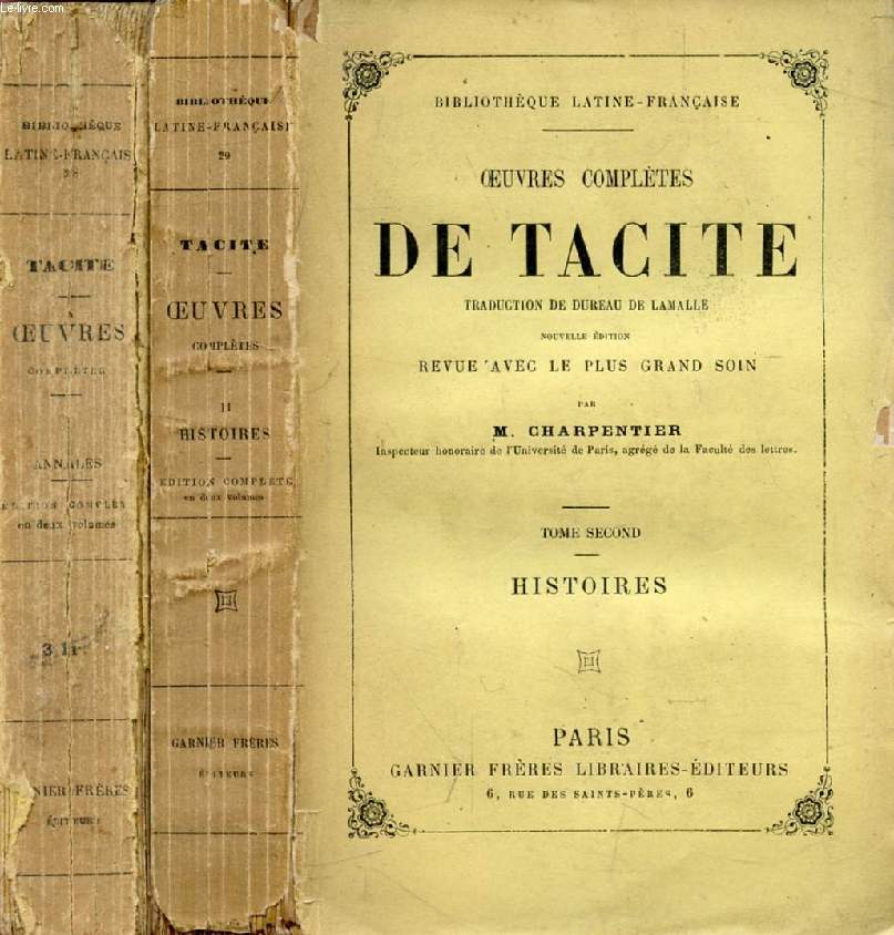 OEUVRES COMPLETES DE TACITE, 2 TOMES (ANNALES / HISTOIRES)