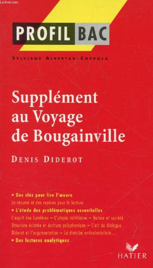 SUPPLEMENT AU VOYAGE DE BOUGAINVILLE, D. DIDEROT (Profil Bac, 273)