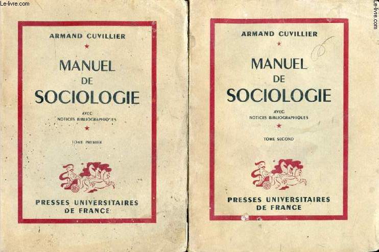 MANUEL DE SOCIOLOGIE, 2 TOMES