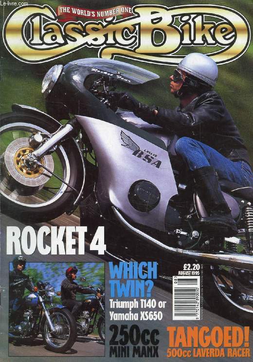 CLASSIC BIKE, N 187, AUG. 1995 (Contents: Rocket 4. Which twin ? Triumph T140 or Yamaha XS650. 250cc mini Manx. Tangoed ! 500cc Laverda racer...)