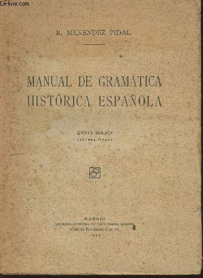 Manual de gramatica historica espanola