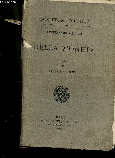 Della Moneta. A cura di Fausto Nicolini (Collection 