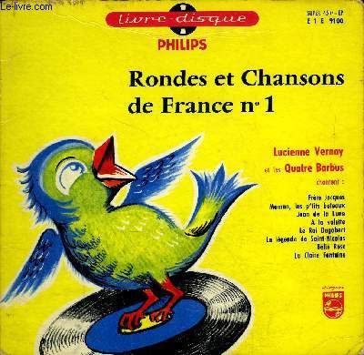 Livre disque 45t // Rondes et chansons de France n1