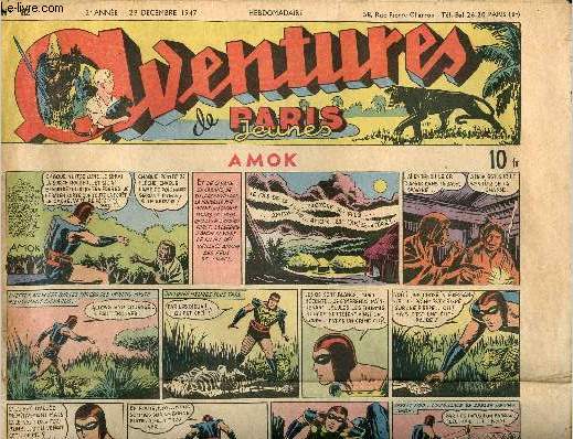 Aventures (Paris-Jeunes) - Hebdomadaire n82 - 29 dcembre 1947