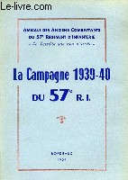 La Campagne 1939 - 40 du 57 R.I.