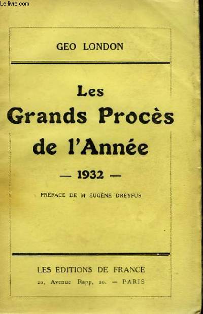 Les Grands Procs de l'Anne 1932