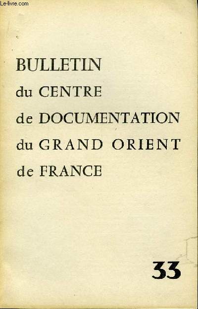 Bulletin du Centre de Documentation du Grand Orient de France N33