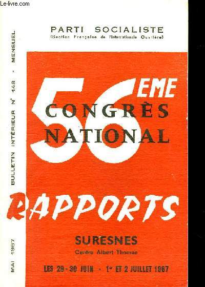 56me Congrs National. Suresnes. Rapports. Bulletin Intrieur n148