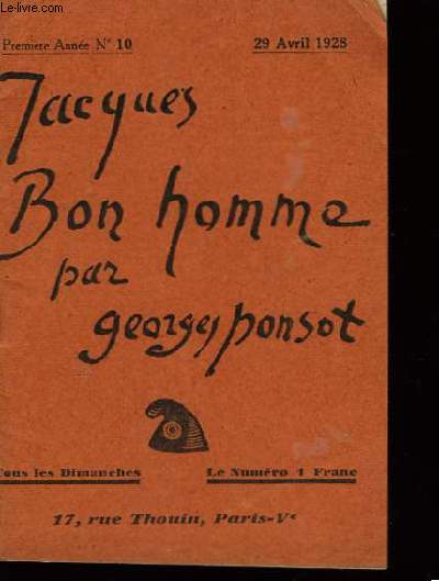 Jacques Bon Homme. 1re anne, n10.