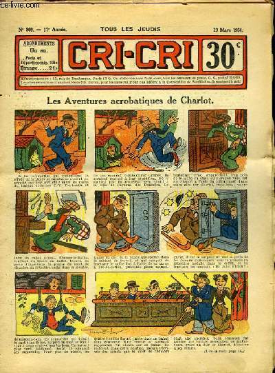 Cri-Cri n809, 17me anne : Les Aventures acrobatiques de Charlot.