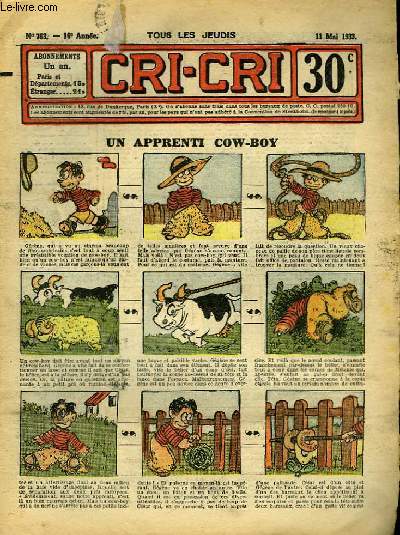 Cri-Cri n763, 16me anne : Un apprenti cow-boy.