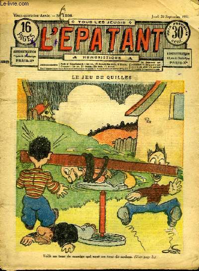 L'Epatant n1208, 24me anne : Le jeu de quilles.