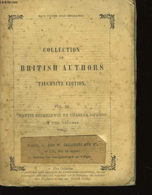 Collection of British Authors n58. The Life end Adventures of Martin Chuzzlewit. 2me partie.