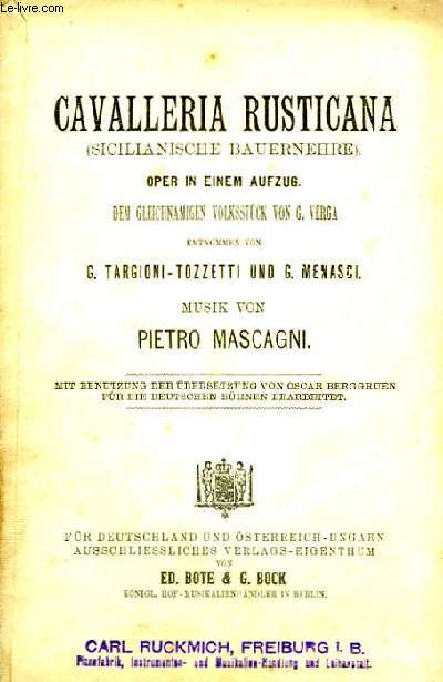 Cavalleria Rusticana (Sicilianische Bauernehre)