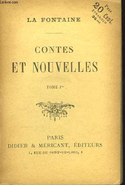 Contes et Nouvelles. TOME Ier