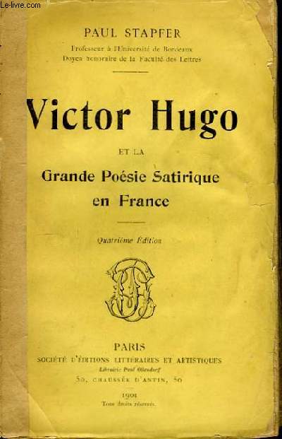 Victor Hugo et la Grande Posie Satirique en France.