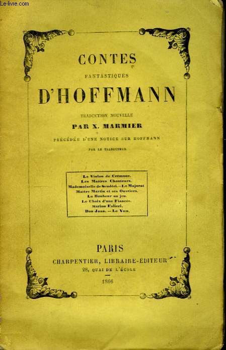 Contes Fantastiques d'Hoffmann.