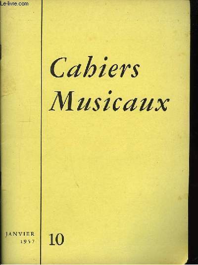 Cahiers Musicaux n10, 2me anne.