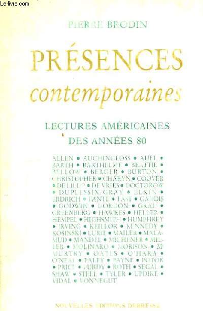 Prsences contemporaines. Lectures amricaines des annes 80.