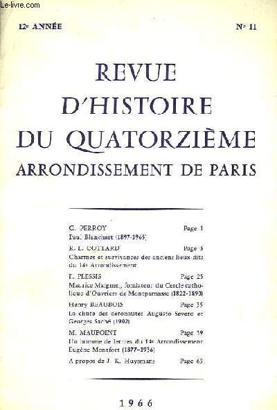 Revue d'Histoire du Quatorzime arrondissements de Paris. N11