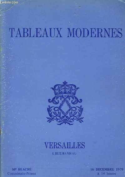 Catalogue de Ventes aux Enchres, de Tableaux Modernes.