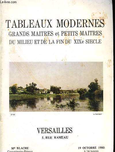 Catalogue de Ventes aux Enchres, de Tableaux Modernes, Grands Matres et Petits Matres ...