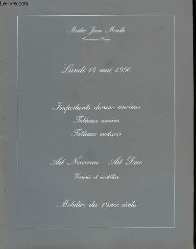 Catalogue de Ventes aux Enchres, d'importants dessins anciens.