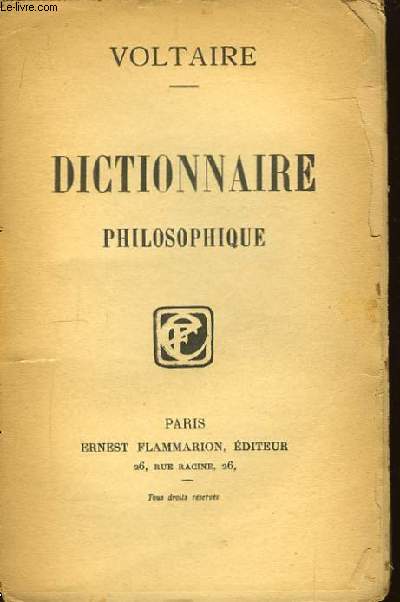 Dictionnaire Philosophique.