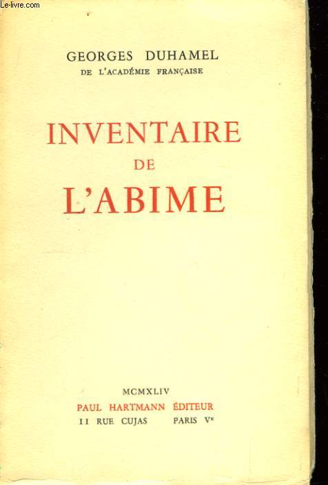 Inventaire de l'abme. 1884 - 1901