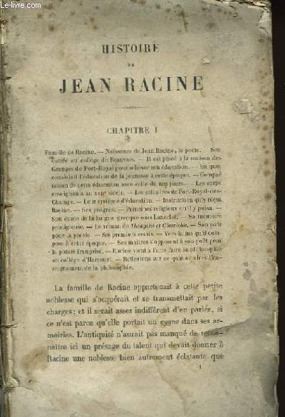 Histoire de Jean Racine.