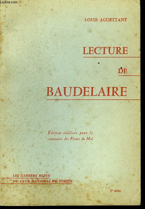 Lecture de Baudelaire.