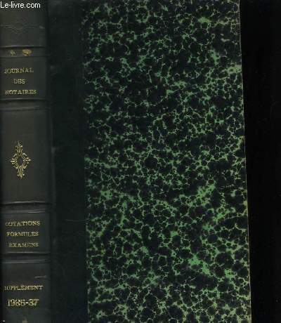 Journal des Notaires. Supplment 1936 - 1937.