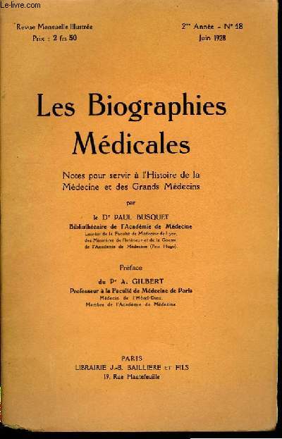 Les Biographies Mdicales. N18, 2me anne : Paul Antoine, IIme partie.