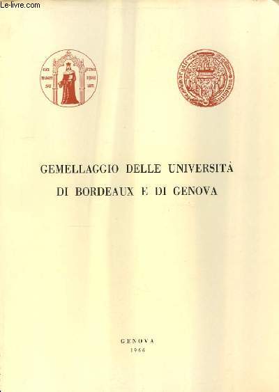 Gemellagio delle Universita di Bordeaux e di Genova