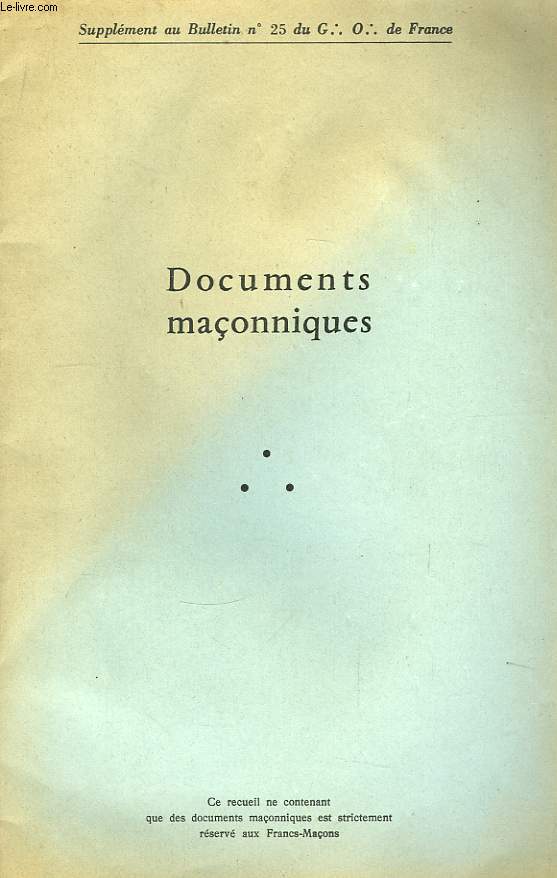 Documents Maonniques. N25