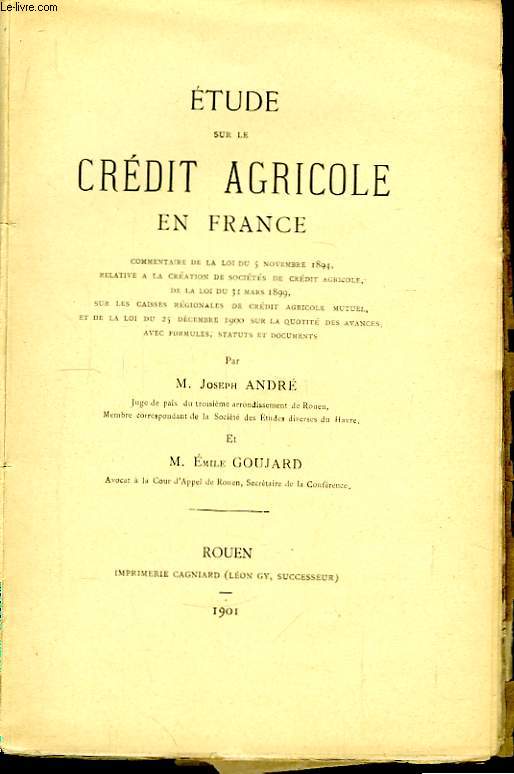 Etude sur le Crdit Agricole en France.