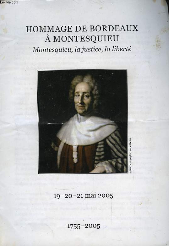 Hommage de Bordeaux  Montesquieu.