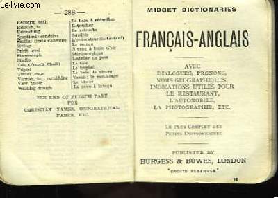 English-Franch et French-English. Midget-Dictionaries.