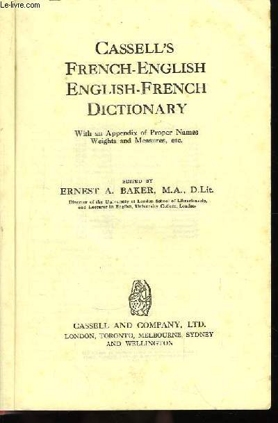 Cassell's French-English et English-French Dictionary.