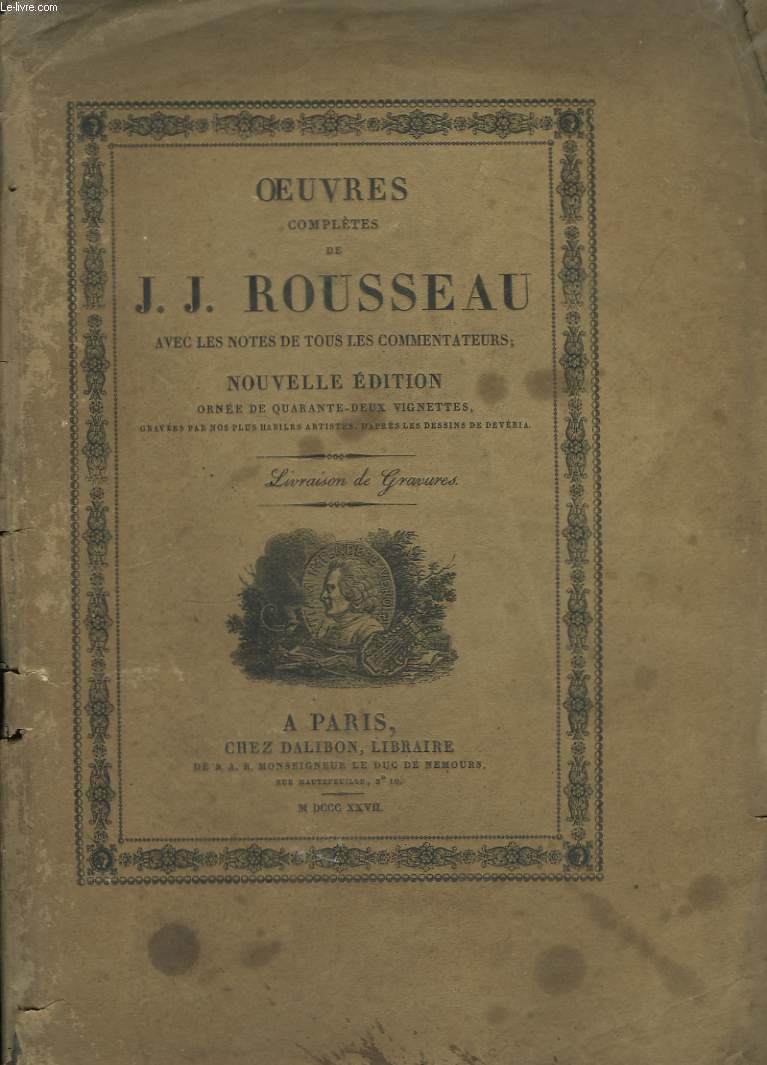 Oeuvres compltes de J.J. Rousseau. Livraison de gravures.