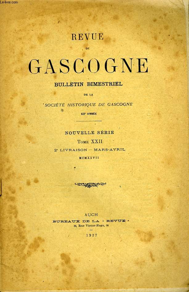 Revue de Gascogne. TOME XXII, 2me livraison